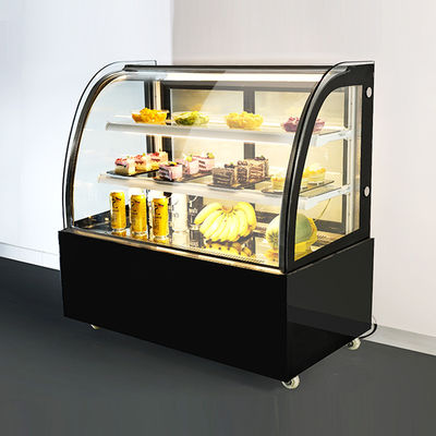 Commercial Refrigerator Cold Room Desktop Standing Curved Glass Back Door Fridge Bakery Display