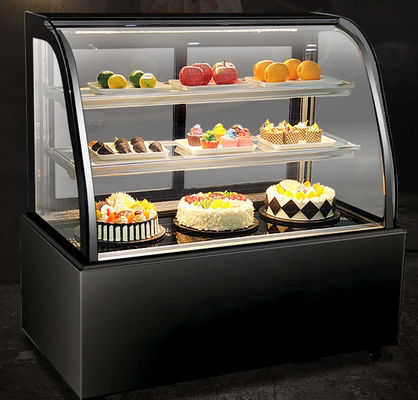 Commercial Refrigerator Cold Room Desktop Standing Curved Glass Back Door Fridge Bakery Display