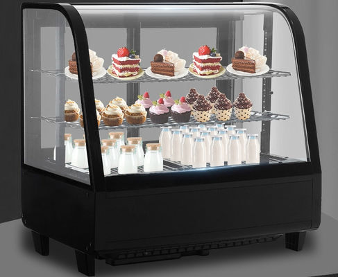 Commercial Refrigerator Cold Room Desktop Standing Curved Glass Back Door Fridge Bakery Display