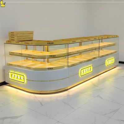 L Shape Corner Glass Bakery Cake Display Cabinet Showcase Refrigerator