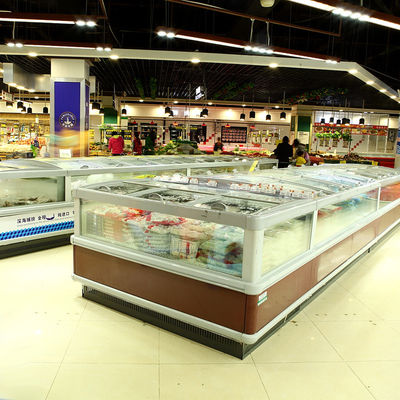 Sliding Glass Window Island Freezer For Commercial Supermarket