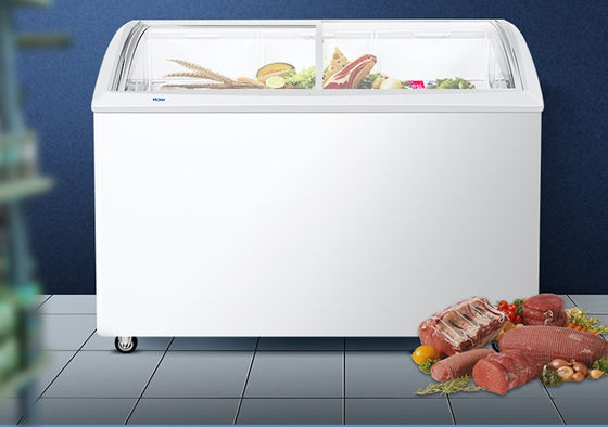 338L Glass Door Commercial Transparent Glass Door Chest Freezer