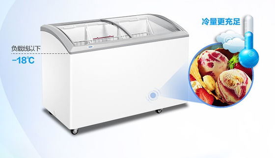 338L Glass Door Commercial Transparent Glass Door Chest Freezer