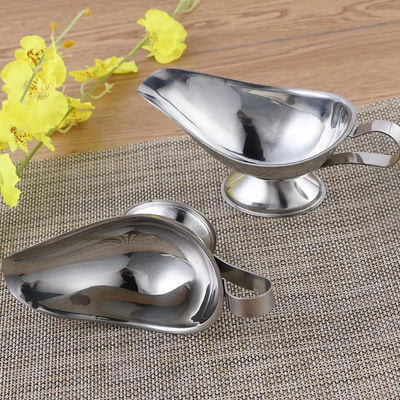 Stainless Steel Steak Sauce Gravy Boat with Handle for Restaurant