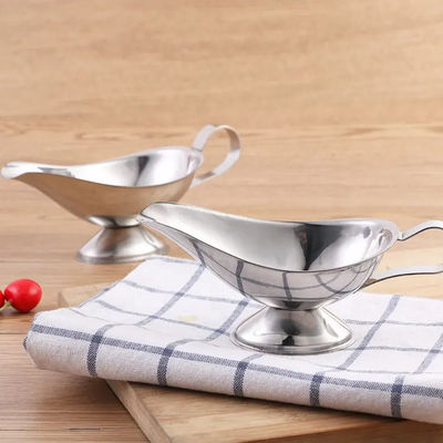Stainless Steel Steak Sauce Gravy Boat with Handle for Restaurant