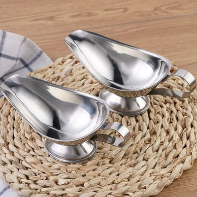 Stainless Steel Steak Sauce Gravy Boat with Handle for Restaurant