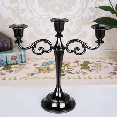 3 Heads European Metal Candle Holders For hotel and Candlesticks Wedding Event