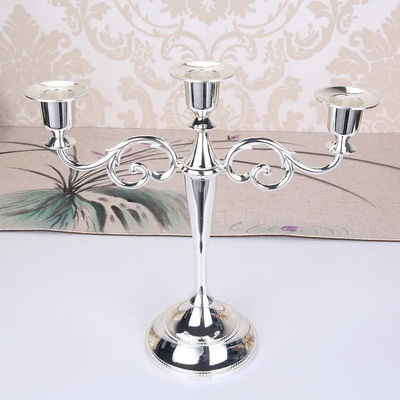 3 Heads European Metal Candle Holders For hotel and Candlesticks Wedding Event