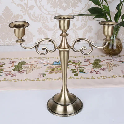 3 Heads European Metal Candle Holders For hotel and Candlesticks Wedding Event
