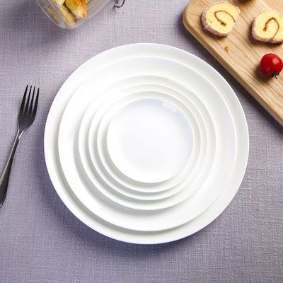 Pure White Hotel Western Food Flat Plate Moonlight Platter Ceramic Plate