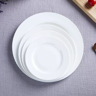 Pure White Hotel Western Food Flat Plate Moonlight Platter Ceramic Plate