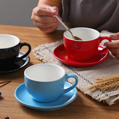 Modern Style Plain Colorful Porcelain Coffee Cup Mugs Coffee Tools  In Custom Colors