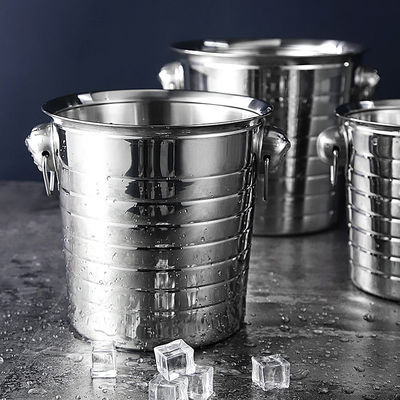 Delicacy Round Beer Wine Champagne Stainless Steel Standing Ice Bucket