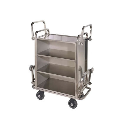 Stainless Steel Housekeeping Trolley Folding Service Cleaning Cart
