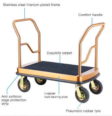 Durable Steel Construction Luxury Travel Luggage Cart For Hotel Hospital