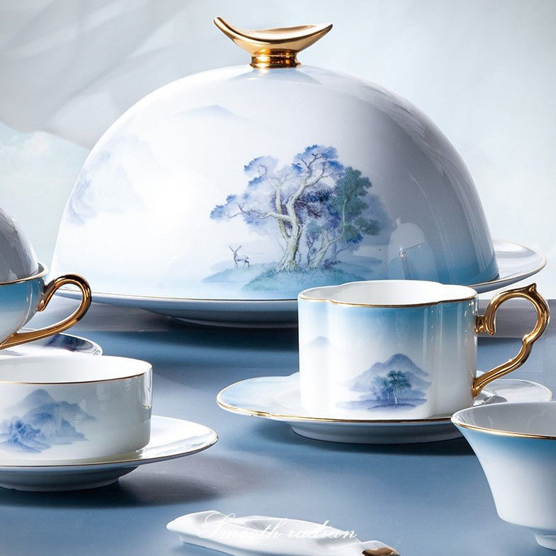 Eco Friendly Porcelain Dinner Set Sustainable Ceramic Bowl Plates