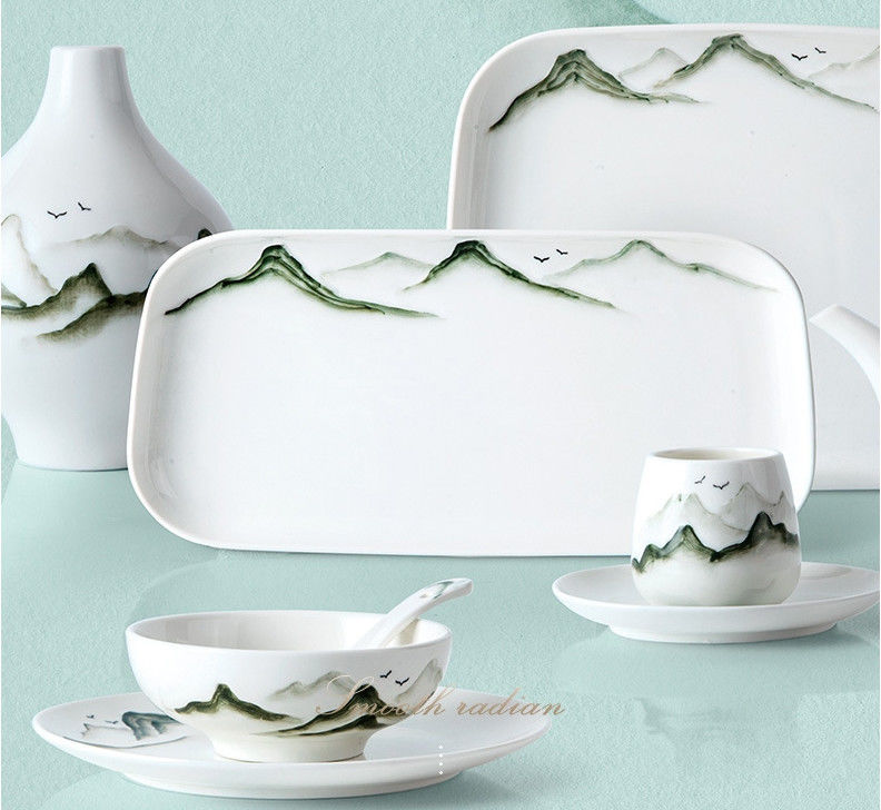 Customized Restaurant Hotel Fine Dinner Set China Ceramic Porcelain Dinnerware
