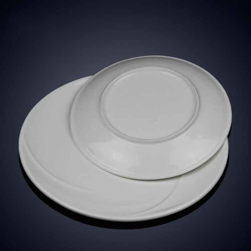 White Round Porcelain Dinner Set Microwave Safe Ceramic Dinner Plates