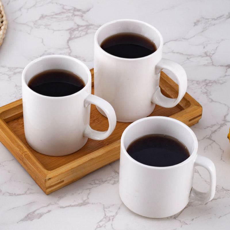 White Ceramic Coffee Cup White Porcelain Tea mug Ceramic For Customized Logo