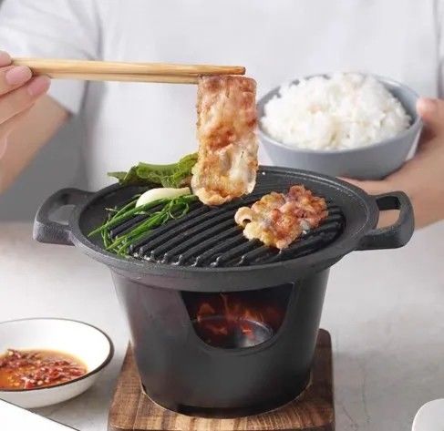 Aluminium Alloy Portable Barbecue Grill Commercial Cooking Equipments Black