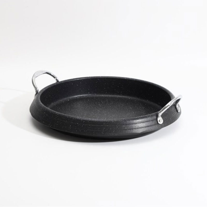 Cast Iron Flat Grill Pan Non-Stick Pancake Flapjack Steak Pot With Glass Lid
