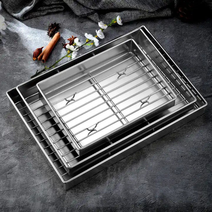 Fried Chicken String Stainless Steel Oil Drip Tray Rectangular