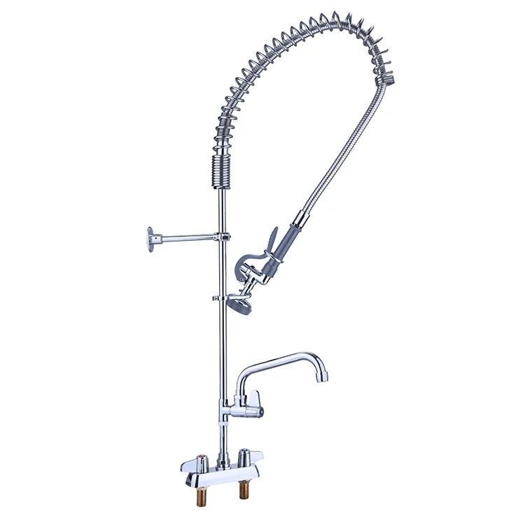 Flexible Pre Rinse Sink Mixer Deck Mount Commercial Sink Sprayer