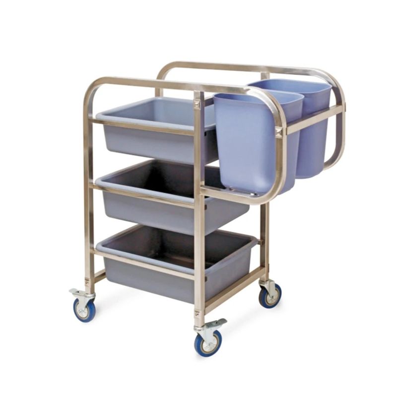 Kitchen 3 Shelf Trolley Hotel Cleaning Supplies For Restaurant