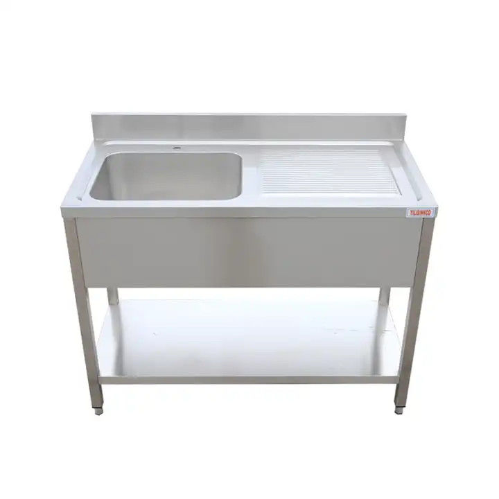 OEM ODM 304 Stainless Steel Table And Sink Commercial Sink Table