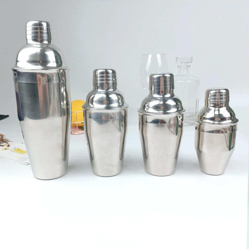 250ml 500ml 700ml Stainless Steel Large Bartender Shaker With Built In Strainer