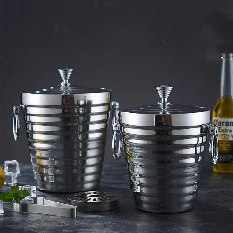 Stainless Steel fine drill Icy particles Bucket With Double Carrying Ring