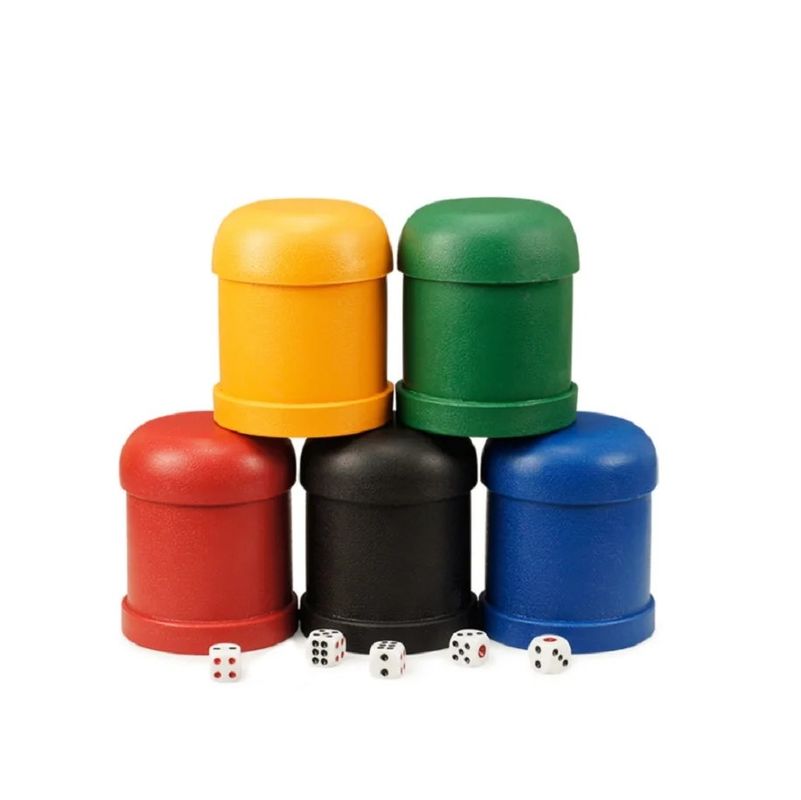 Custom Multicolor Dice Plastic Shaker Cups Easily Cleaned