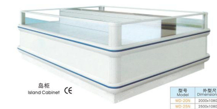 Sliding Glass Window Island Freezer For Commercial Supermarket