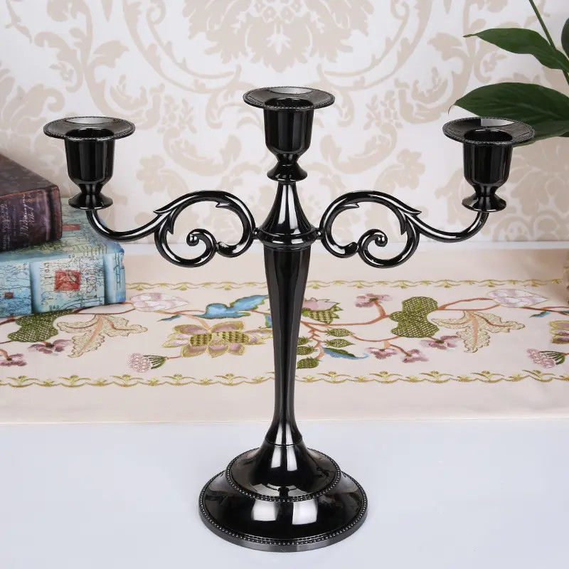 3 Heads European Metal Candle Holders For hotel and Candlesticks Wedding Event