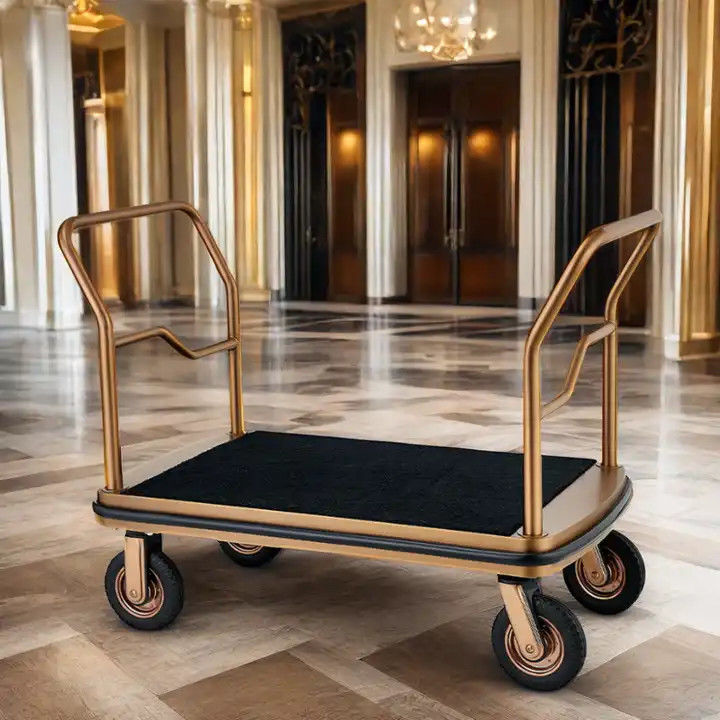 Durable Steel Construction Luxury Travel Luggage Cart For Hotel Hospital
